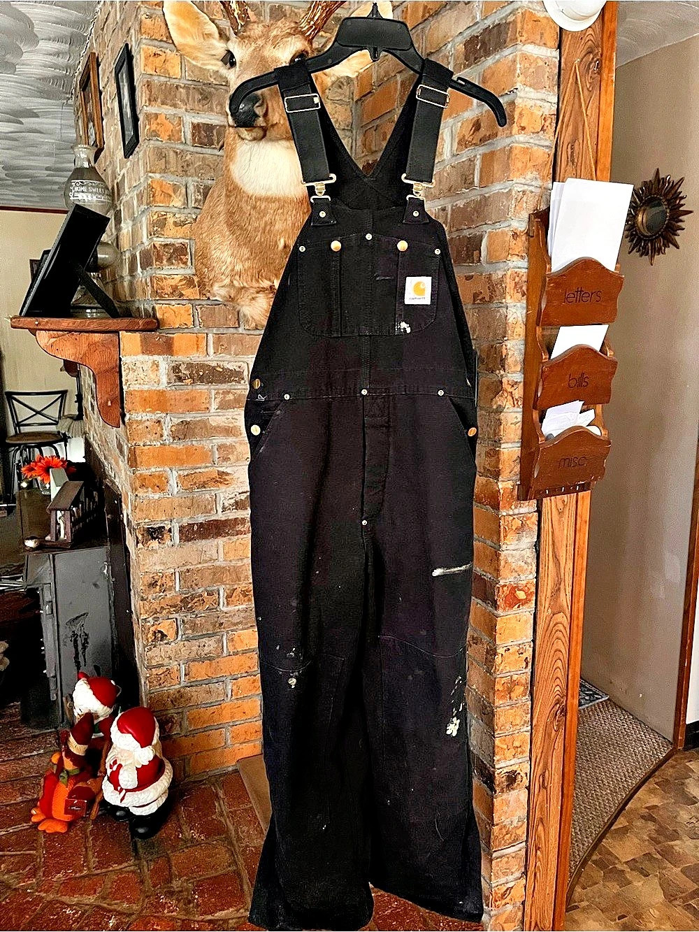 Carhartt Iconic R01 Duck Bib Overall Black Waist 34